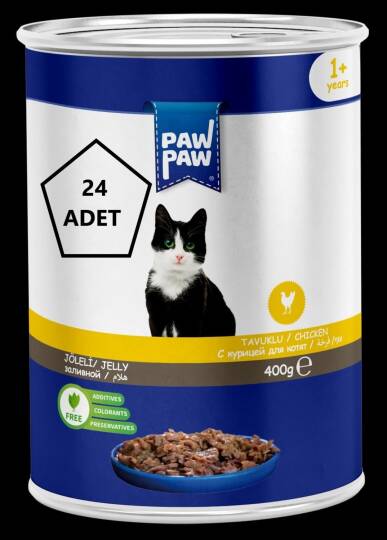 Pawpaw Joleli Tavuklu Yetişkin Kedi Konserve 400GR 24'lü