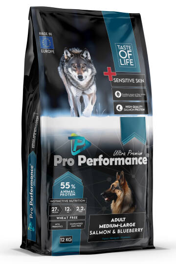 Pro Performance Somonlu ve Yaban Mersinli 12 kg Orta ve Büyük Irklar için Yetişkin Köpek Maması