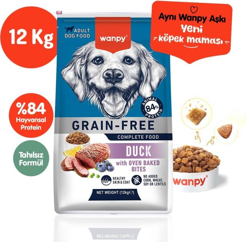 Wanpy Tahılsız Ördekli 12 kg Yetişkin Köpek Maması - 1
